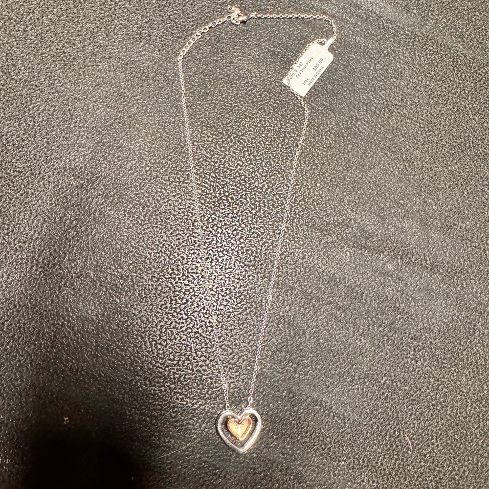 Kohl's Silver and Gold Heart Necklace